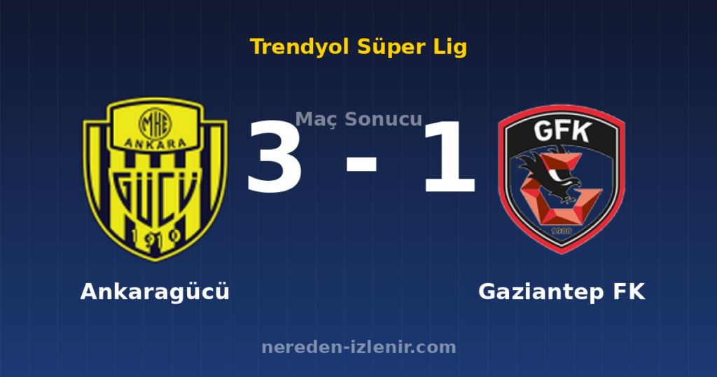 Ankaragücü 3-1 Gaziantep FK
