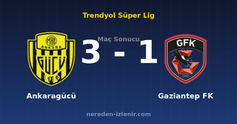 Ankaragücü 3-1 Gaziantep FK