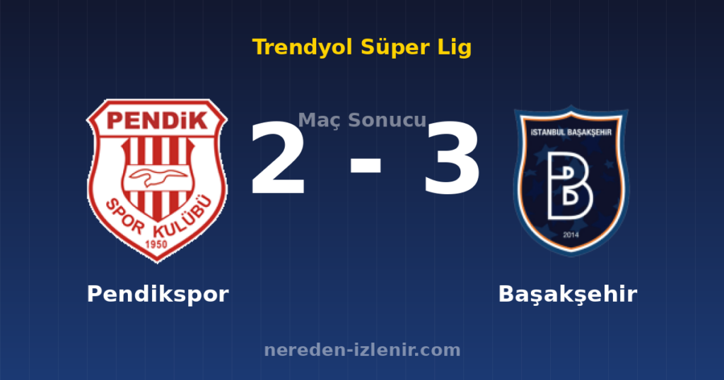 Pendikspor 2-3 Başakşehir