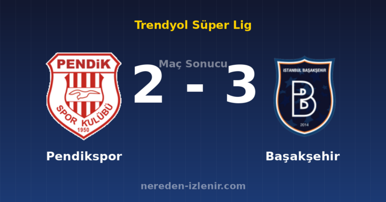 Pendikspor 2-3 Başakşehir