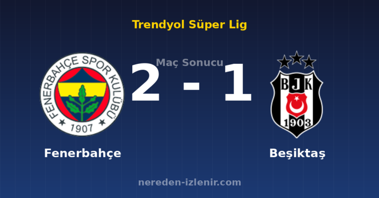 Fenerbahçe 2-1 Beşiktaş