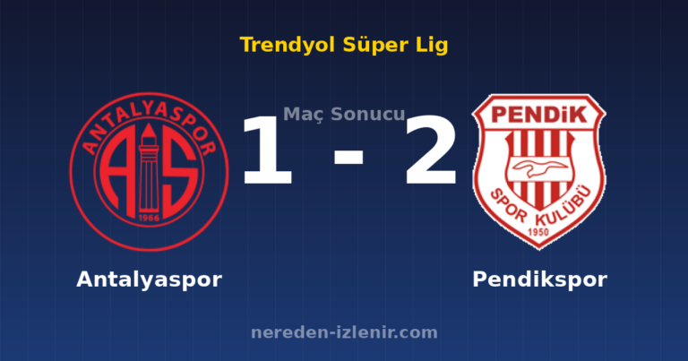 Antalyaspor 1-2 Pendikspor