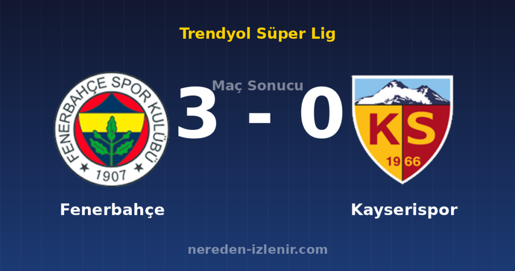 Fenerbahçe 3-0 Kayserispor