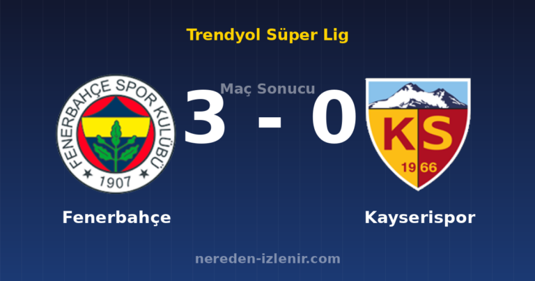 Fenerbahçe 3-0 Kayserispor