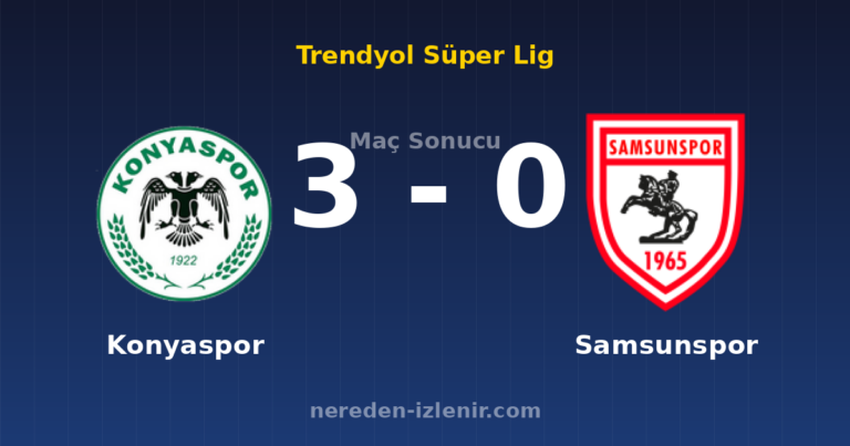 Konyaspor 3-0 Samsunspor