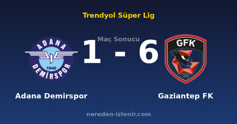 Adana Demirspor 1-6 Gaziantep FK