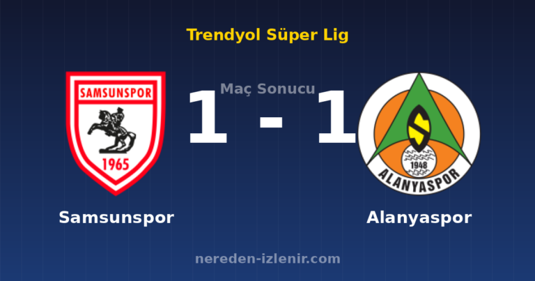 Samsunspor 1-1 Alanyaspor