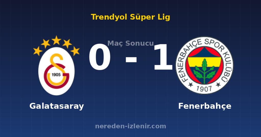 Galatasaray 0-1 Fenerbahçe