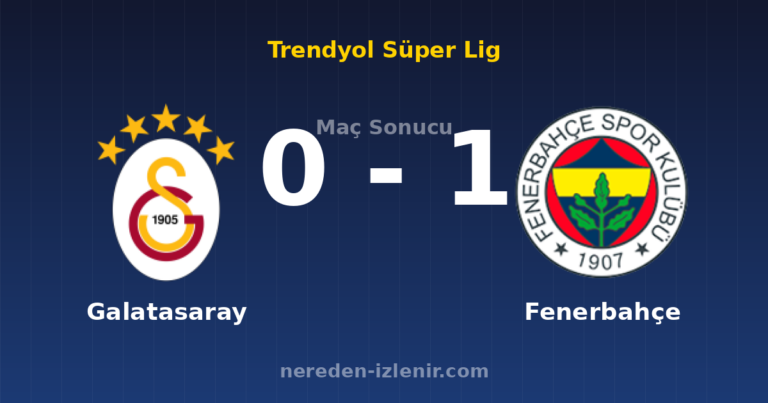 Galatasaray 0-1 Fenerbahçe