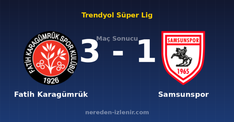 Fatih Karagümrük 3-1 Samsunspor