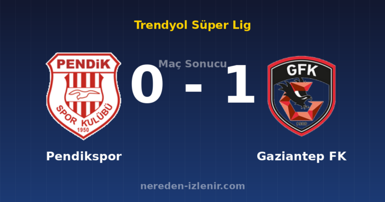 Pendikspor 0-1 Gaziantep FK