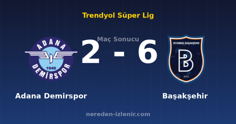 Adana Demirspor 2-6 Başakşehir