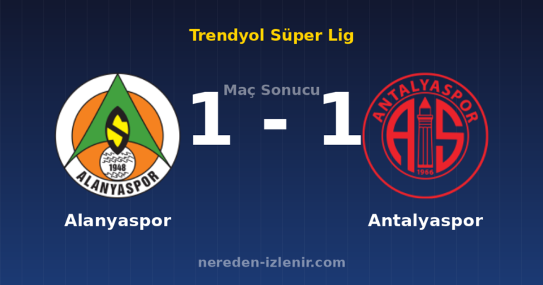 Alanyaspor 1-1 Antalyaspor