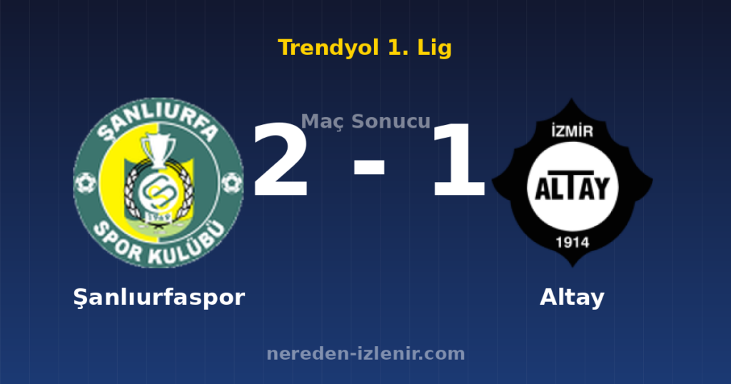 Şanlıurfaspor 2-1 Altay