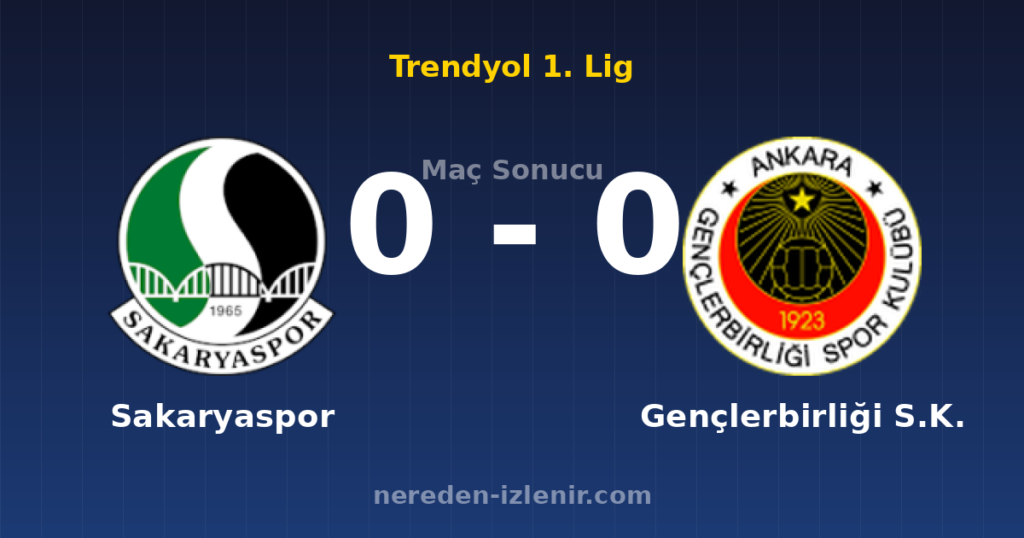 Sakaryaspor 0-0 Gençlerbirliği S.K.