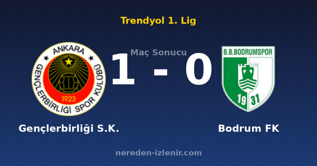 Gençlerbirliği S.K. 1-0 Bodrum FK