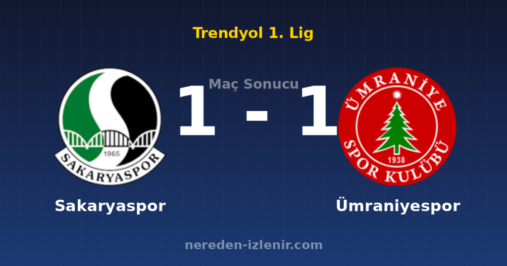 Sakaryaspor 1-1 Ümraniyespor