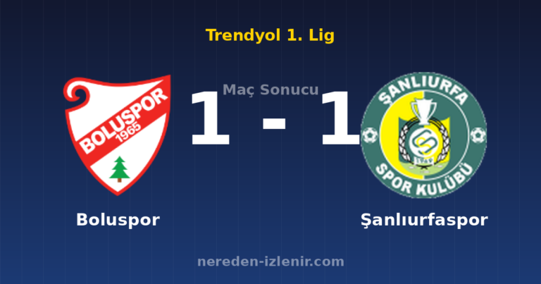 Boluspor 1-1 Şanlıurfaspor