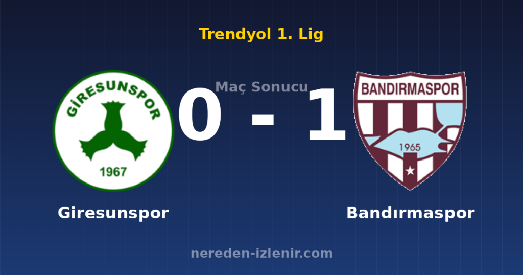Giresunspor 0-1 Bandırmaspor