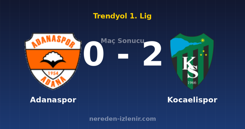 Adanaspor 0-2 Kocaelispor