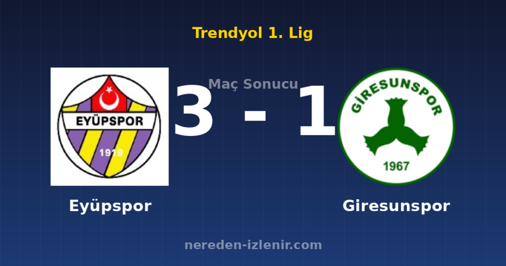 Eyüpspor 3-1 Giresunspor