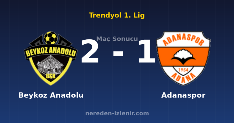 Beykoz Anadolu 2-1 Adanaspor