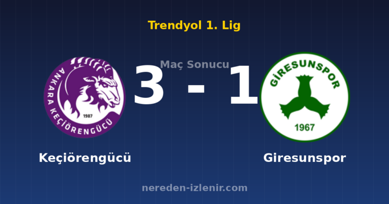 Keçiörengücü 3-1 Giresunspor