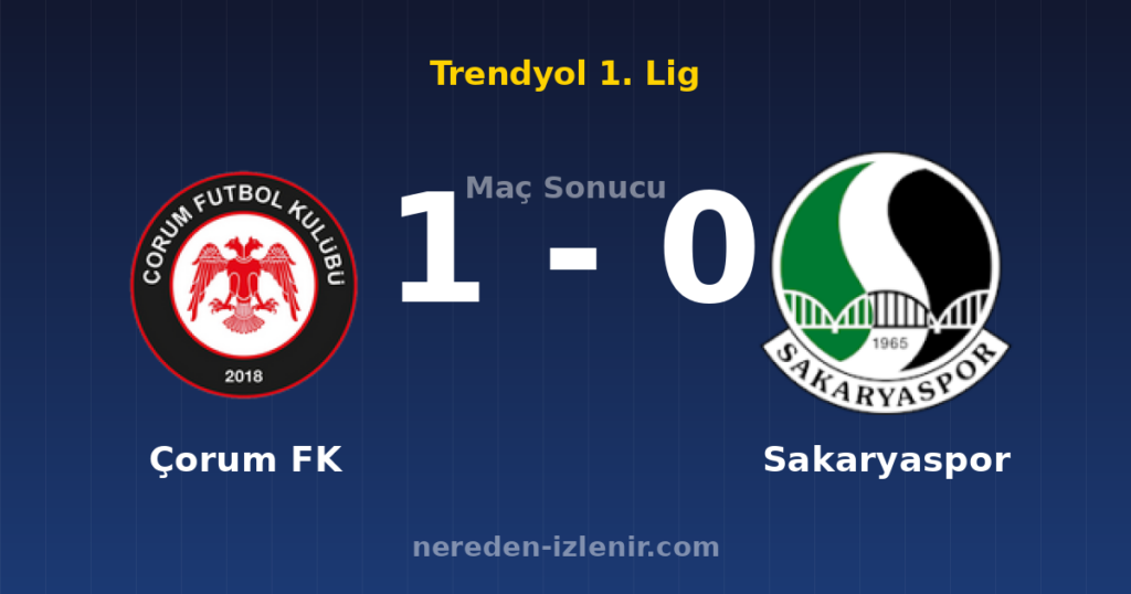 Çorum FK 1-0 Sakaryaspor