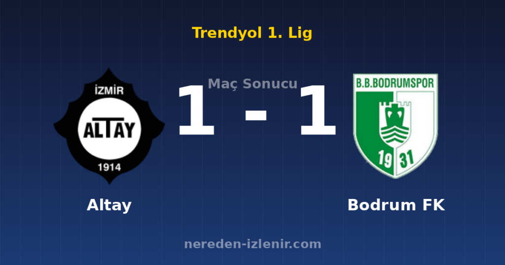 Altay 1-1 Bodrum FK