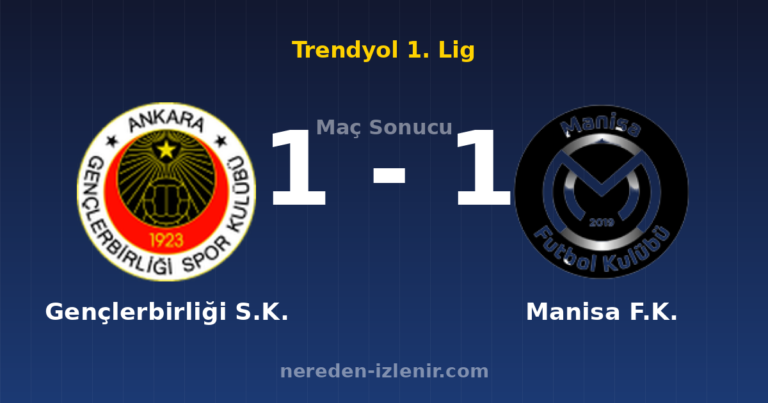 Gençlerbirliği S.K. 1-1 Manisa F.K.