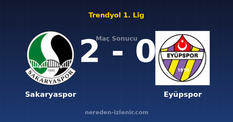 Sakaryaspor 2-0 Eyüpspor