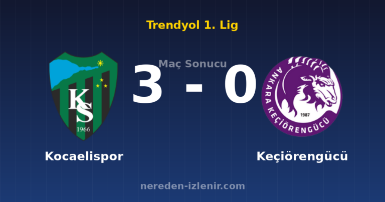 Kocaelispor 3-0 Keçiörengücü