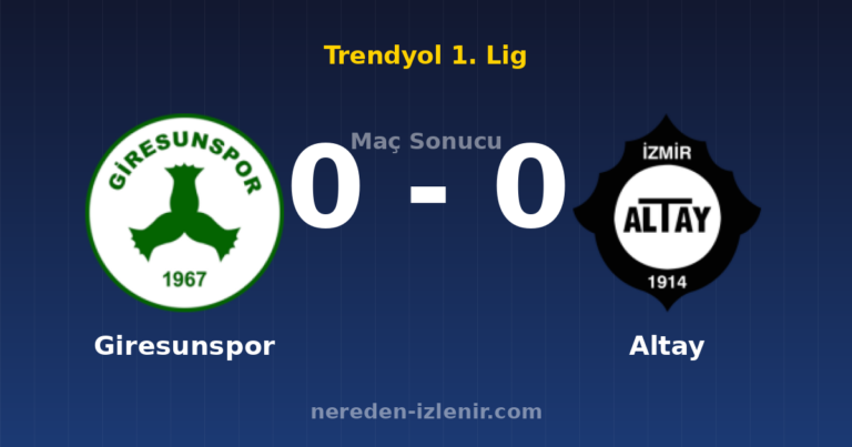Giresunspor 0-0 Altay