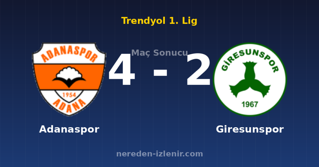 Adanaspor 4-2 Giresunspor