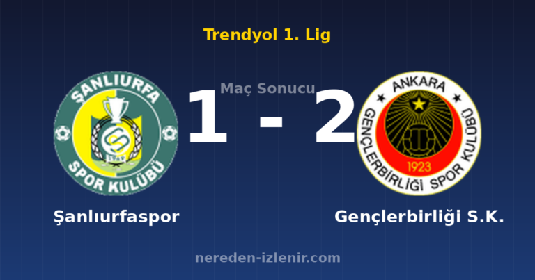 Şanlıurfaspor 1-2 Gençlerbirliği S.K.