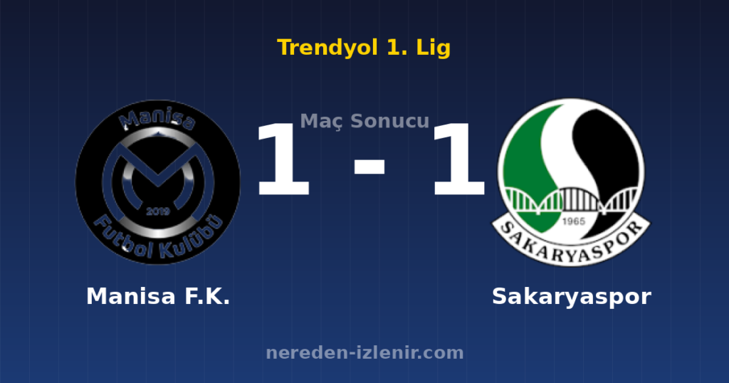 Manisa F.K. 1-1 Sakaryaspor