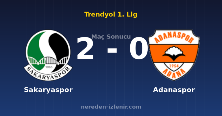 Sakaryaspor 2-0 Adanaspor