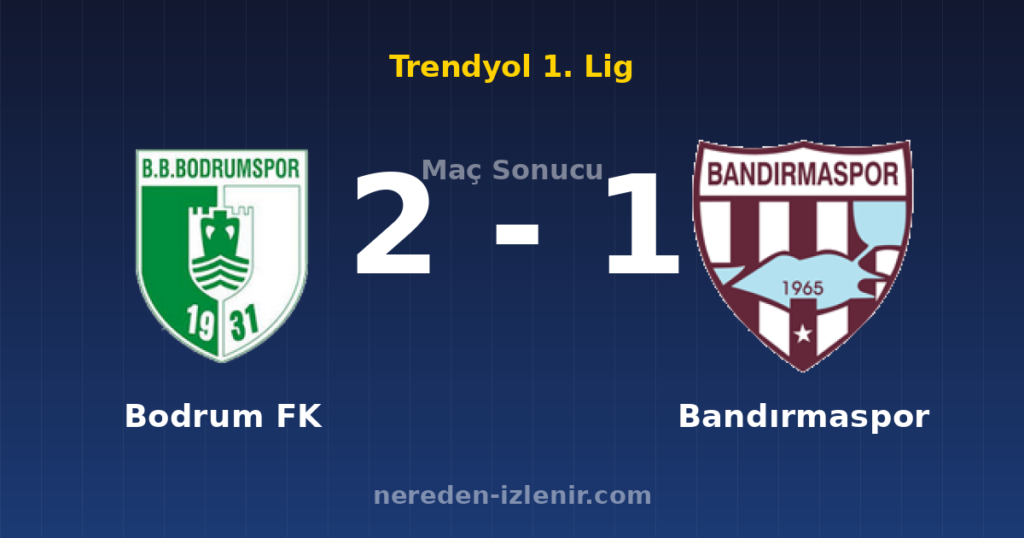 Bodrum FK 2-1 Bandırmaspor