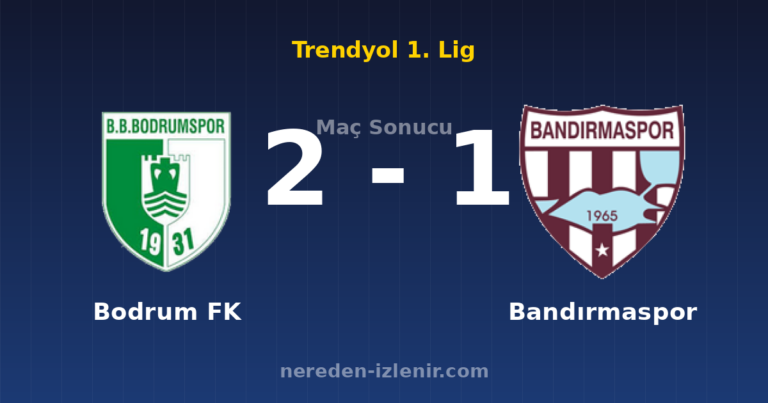 Bodrum FK 2-1 Bandırmaspor