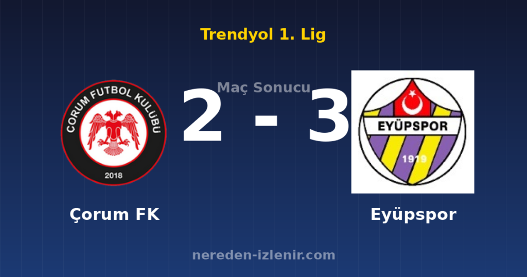 Çorum FK 2-3 Eyüpspor