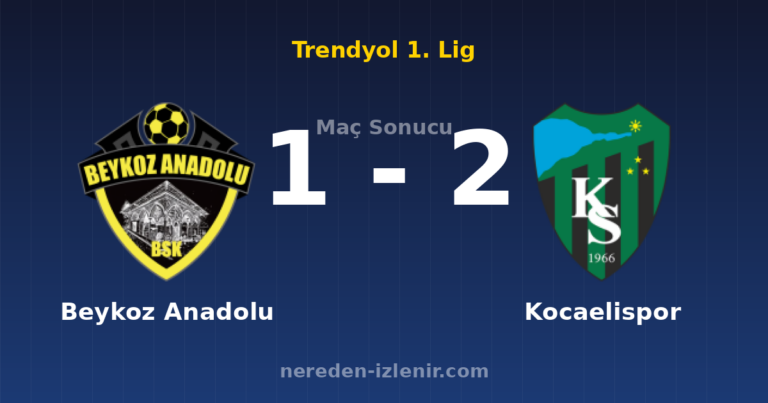 Beykoz Anadolu 1-2 Kocaelispor