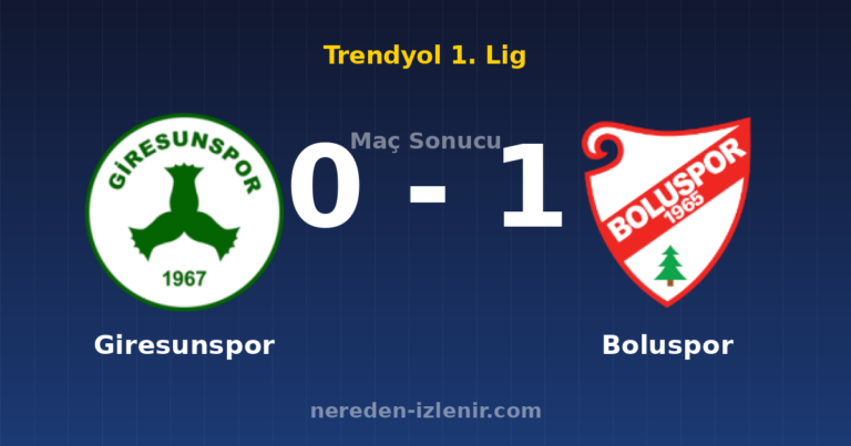 Giresunspor 0-1 Boluspor