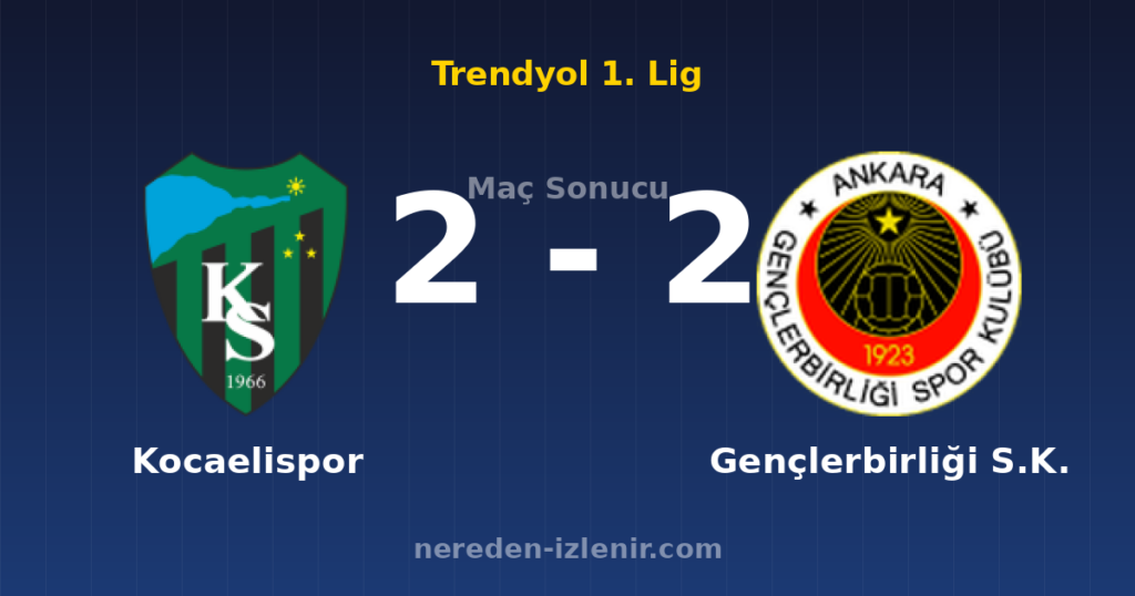 Kocaelispor 2-2 Gençlerbirliği S.K.