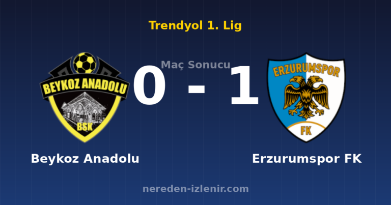 Beykoz Anadolu 0-1 Erzurumspor FK