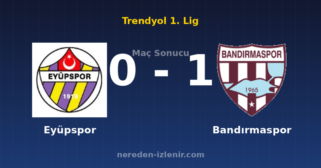 Eyüpspor 0-1 Bandırmaspor