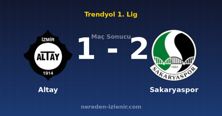 Altay 1-2 Sakaryaspor