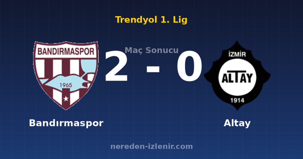 Bandırmaspor 2-0 Altay
