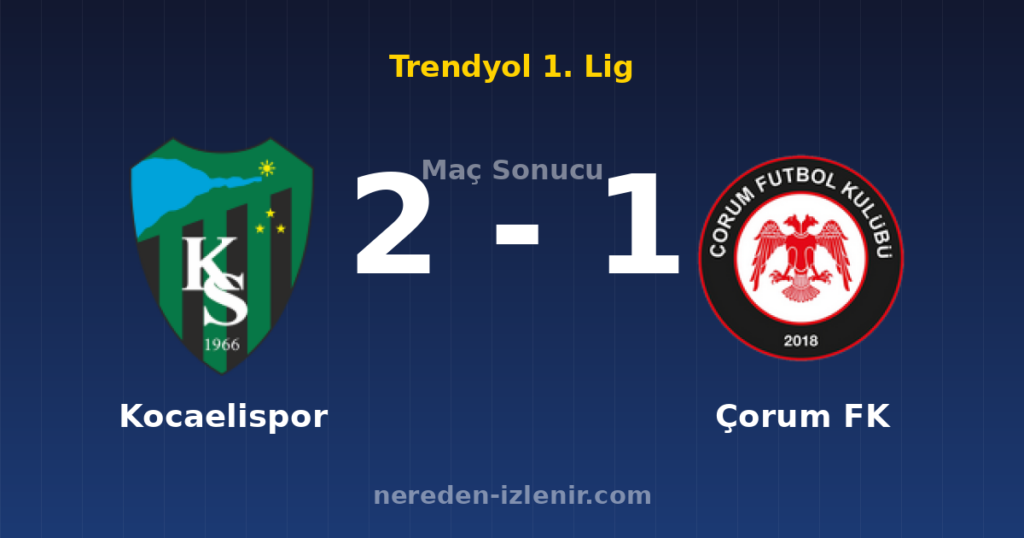 Kocaelispor 2-1 Çorum FK