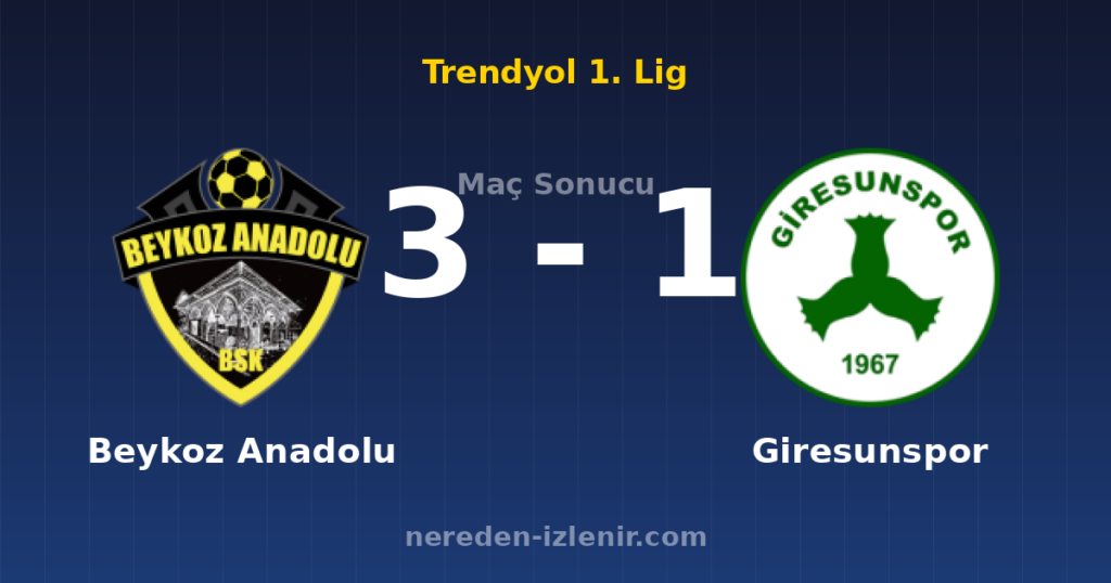 Beykoz Anadolu 3-1 Giresunspor