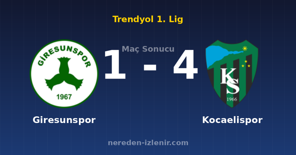 Giresunspor 1-4 Kocaelispor